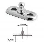 Крепление тента низ для шурупа, хромированная латунь 1027-0380